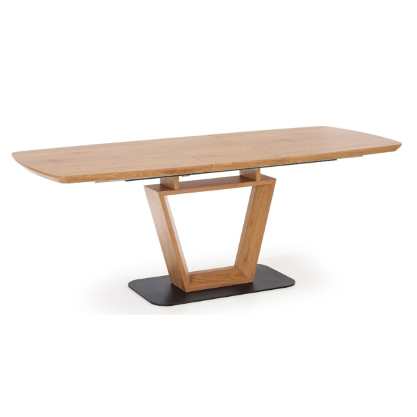 Uitschuifbare eettafel Blacky 160 tot 220cm breed in eiken