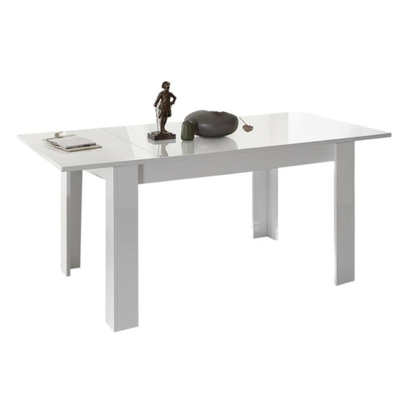 Uitschuifbare eettafel Dama 137 tot 185 cm hoogglans wit