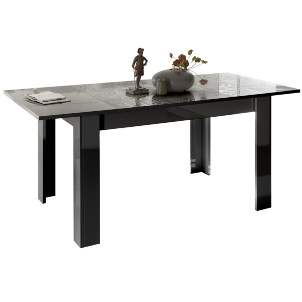 Uitschuifbare Eettafel Miro 137 tot 185 cm breed in hoogglans grijs