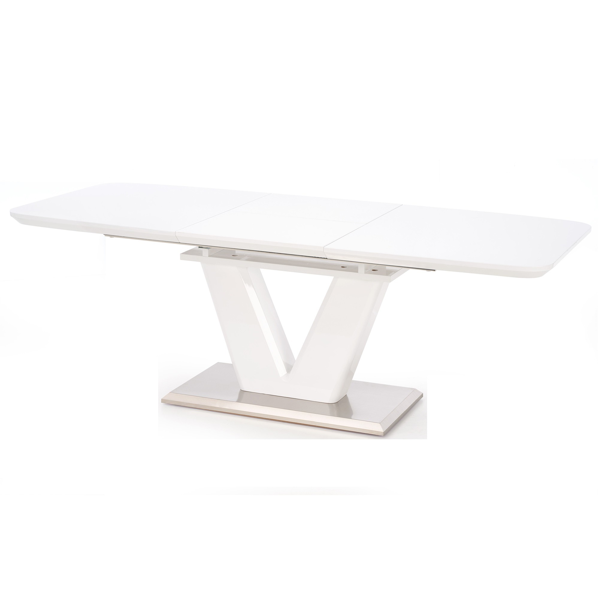 Uitschuifbare eettafel Mistral 160 tot 220 cm breed hoogglans wit