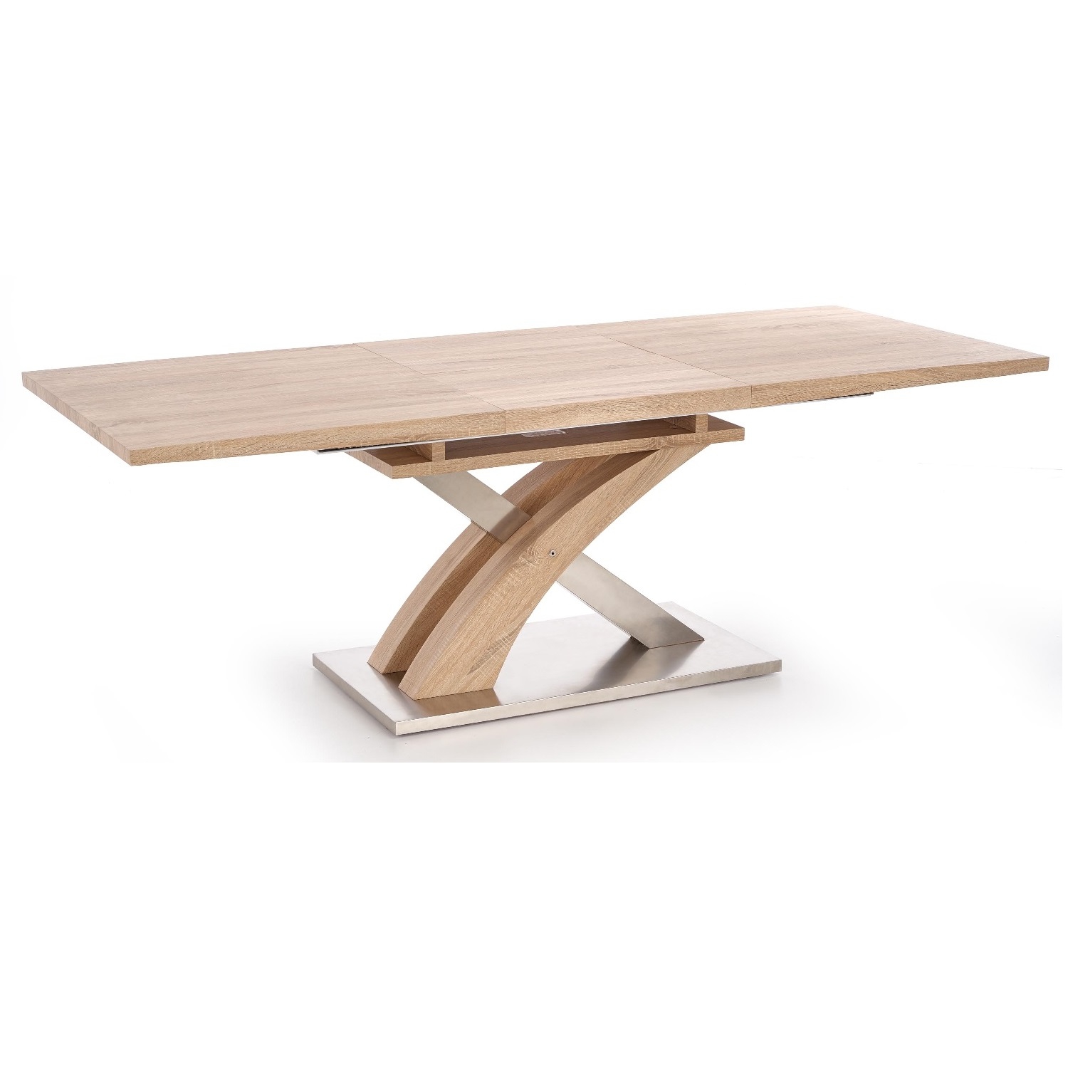 Uitschuifbare eettafel Sandor 160 tot 220 cm breed in sonoma eiken
