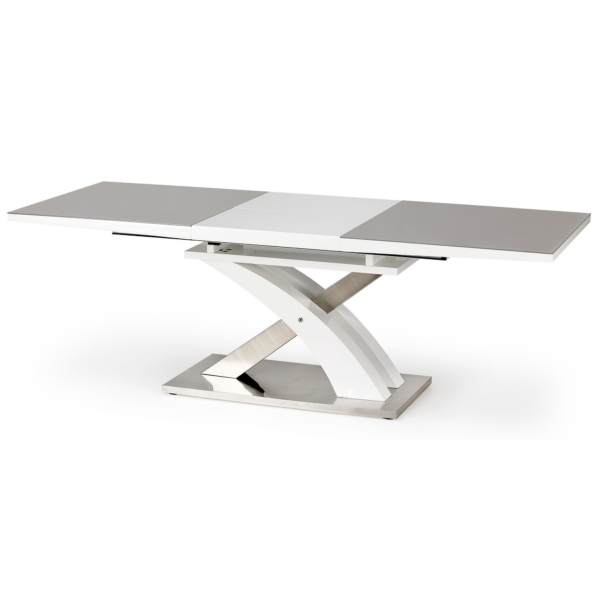 Uitschuifbare eettafel Sandor 2 van 160 tot 220 cm breed in grijs