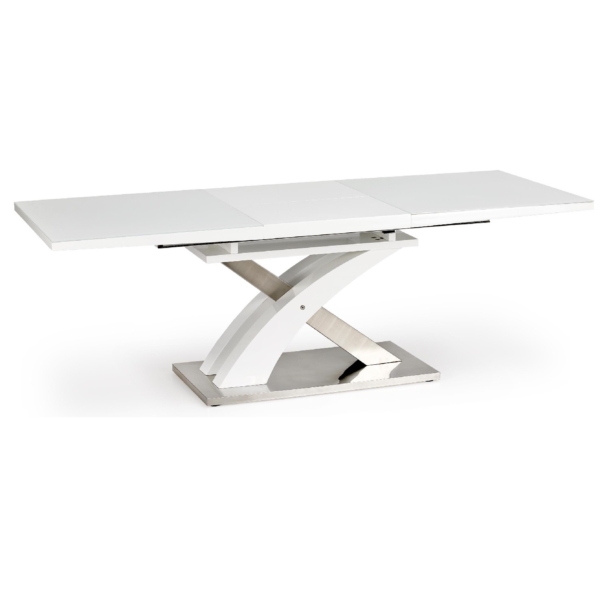 Uitschuifbare eettafel Sandor 2 van 160 tot 220 cm breed in wit
