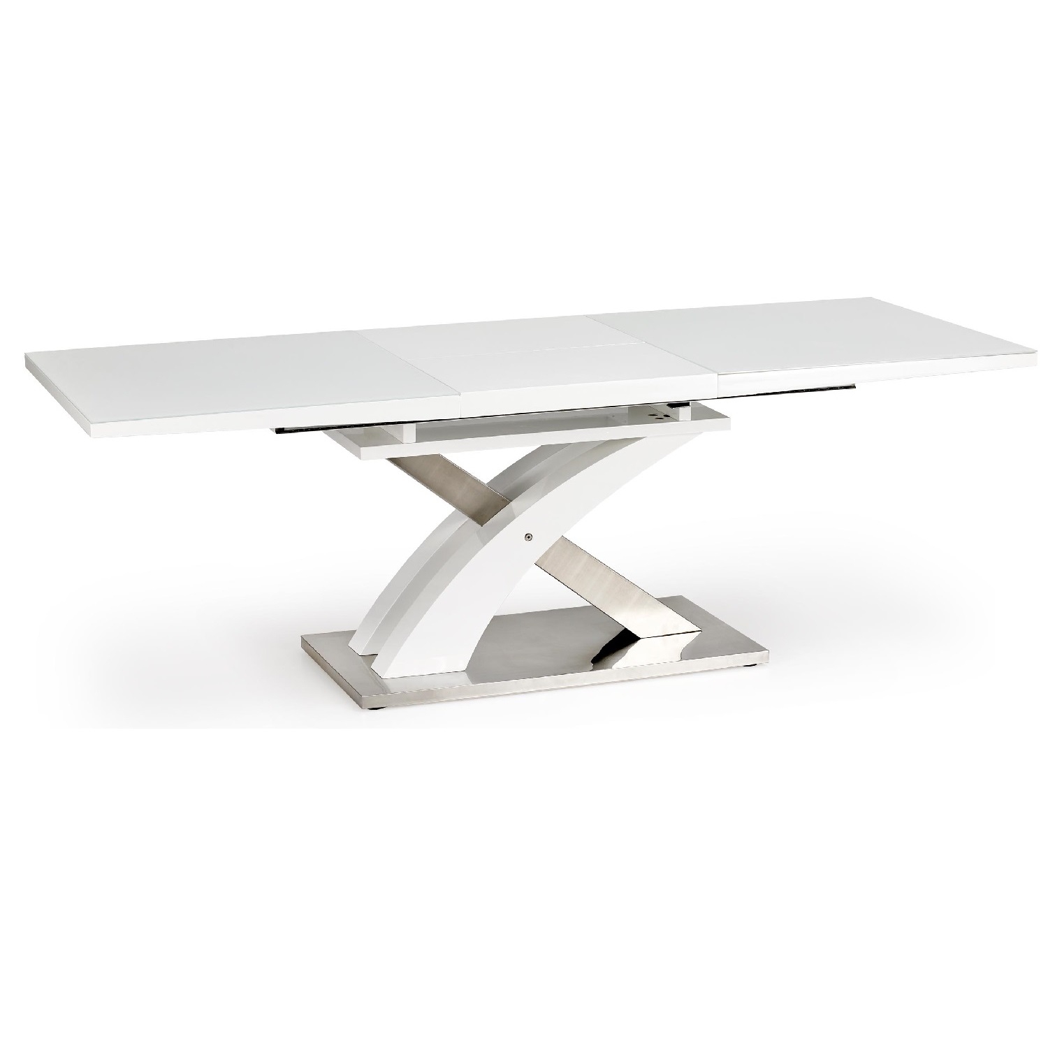 Uitschuifbare eettafel Sandor 2 van 160 tot 220 cm breed in wit