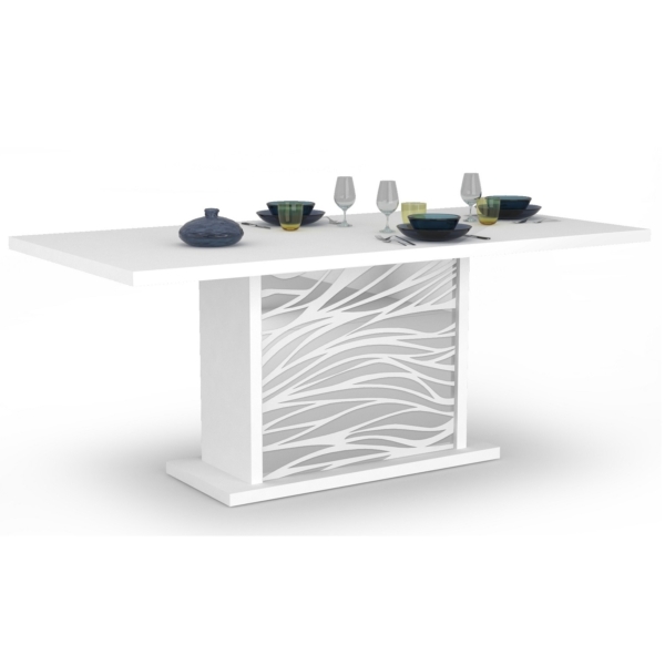 Uitschuifbare eettafel Spirit 180 tot 225 cm breed in hoogglans wit