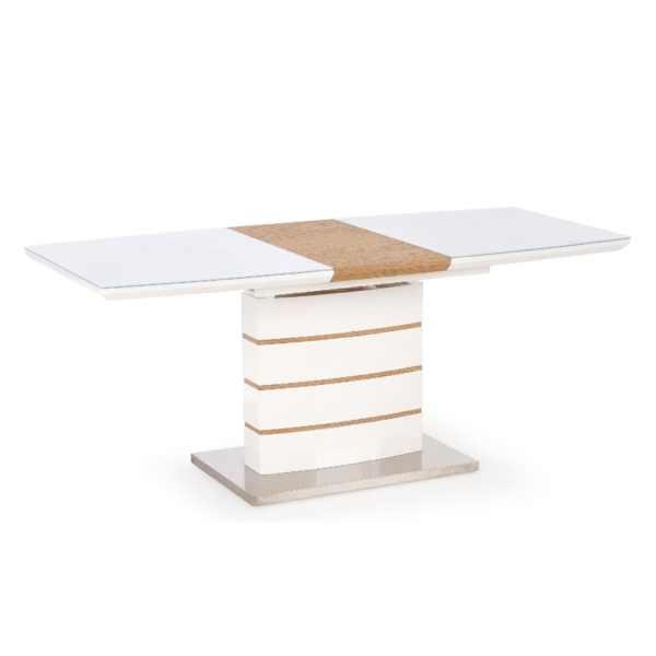 Uitschuifbare eettafel Toronto 140 tot 180 cm breed in wit