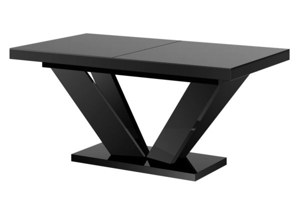 Uitschuifbare eettafel Viva 2 - 160 tot 256 cm breed in hoogglans zwart