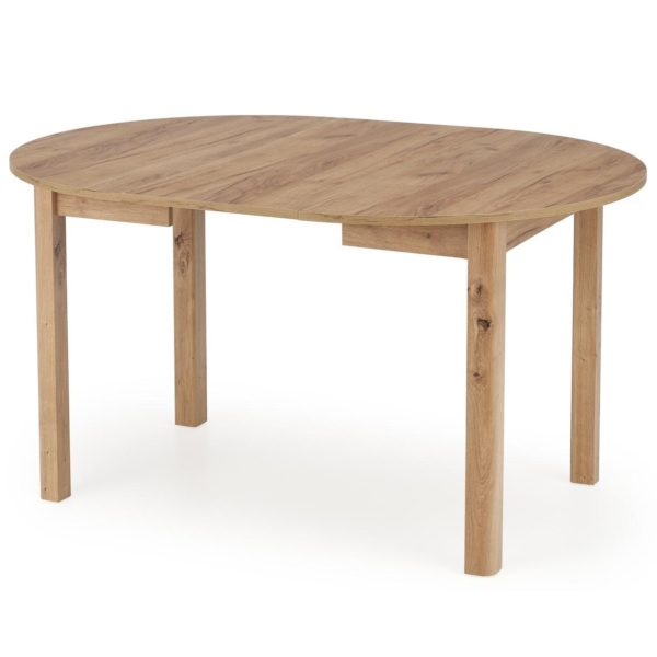 Uitschuifbare ronde eettafel Ringo 102 tot 142 cm breed eiken