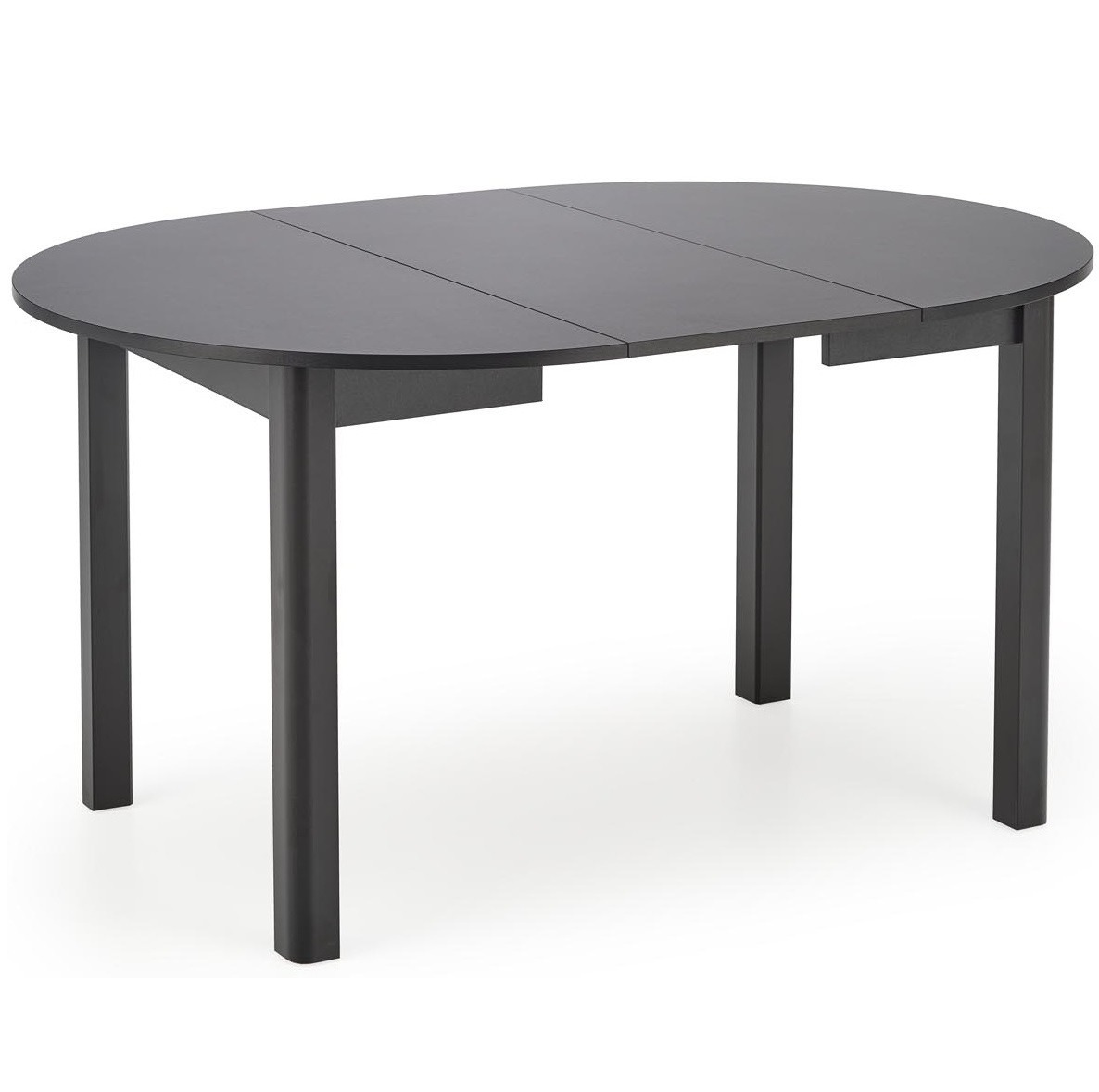 Uitschuifbare ronde eettafel Ringo 102 tot 142 cm breed zwart