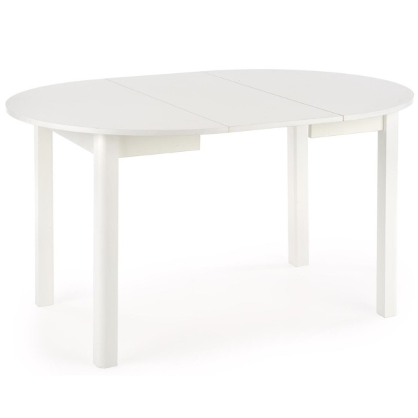 Uitschuifbare ronde eettafel Ringo 102 tot 142 cm breed wit