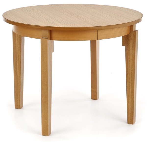 Uitschuifbare ronde eettafel Sorbus 100 cm breed in honing eiken