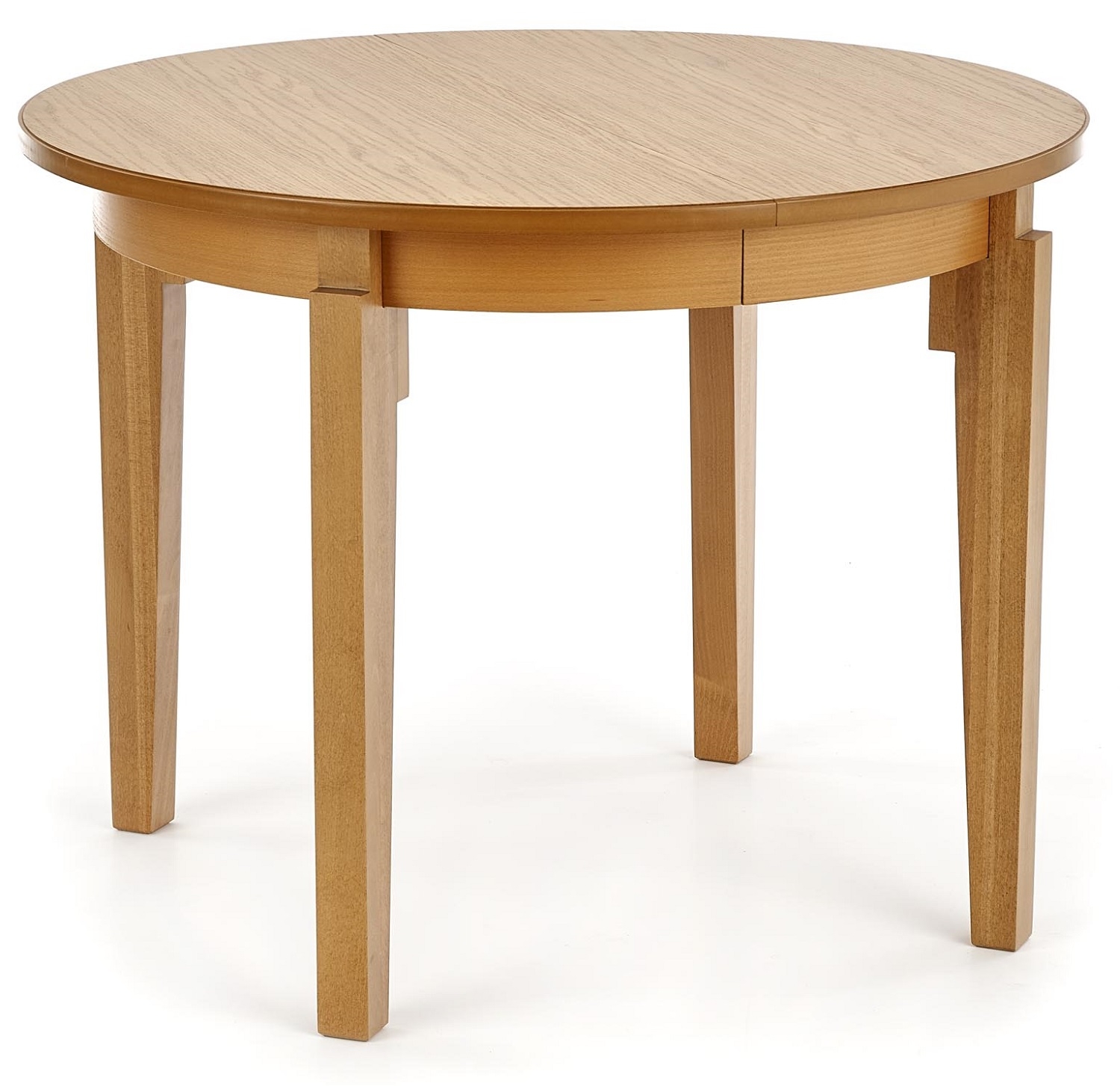 Uitschuifbare ronde eettafel Sorbus 100 cm breed in honing eiken