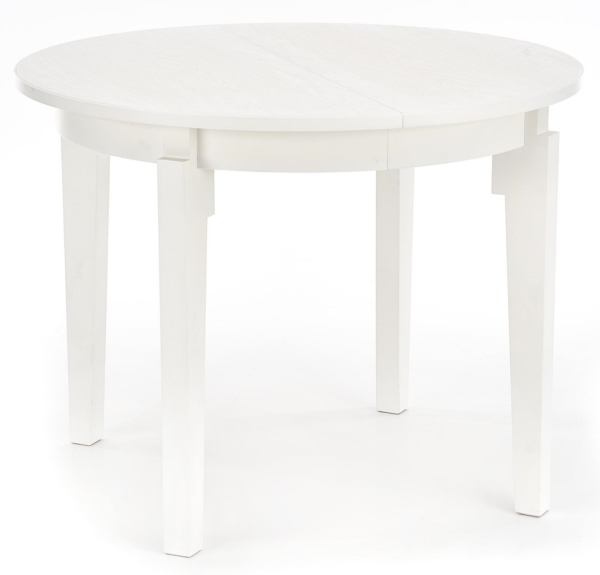 Uitschuifbare ronde eettafel Sorbus 100 cm breed in wit