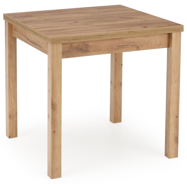Vierkante eettafel Gracjan uitschuifbaar 80x80 cm ambachtelijk eiken