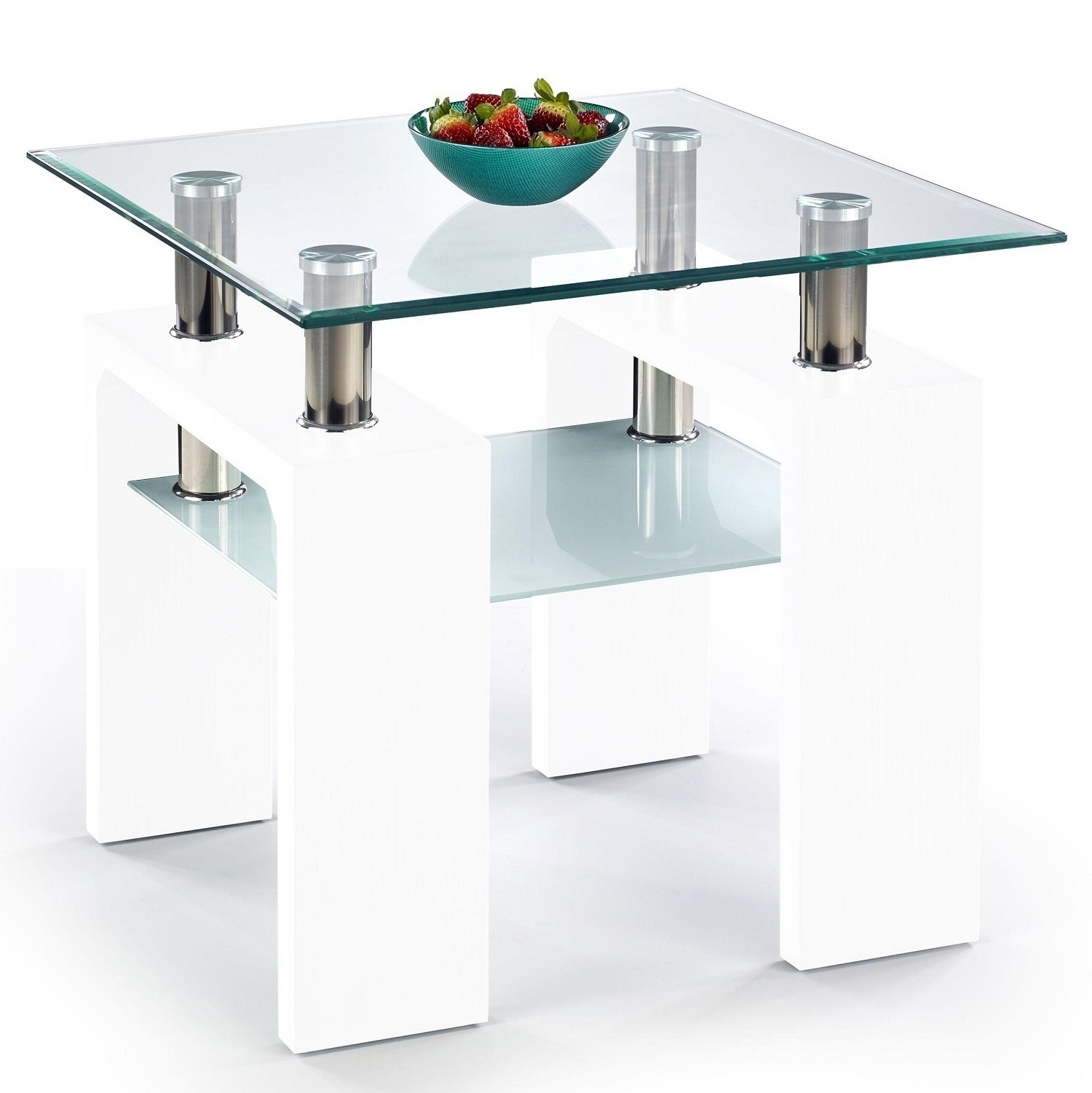 Vierkante salontafel Diana 60x55x60 cm breed in wit