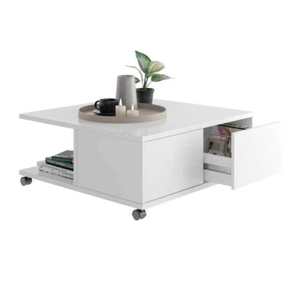Vierkante salontafel Twin wit