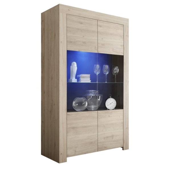 Vitrinekast Firenze 186 cm hoog in Cadiz eiken