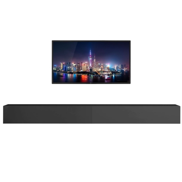 Zwevend Tv-meubel Tesla 276 cm breed in hoogglans grijs