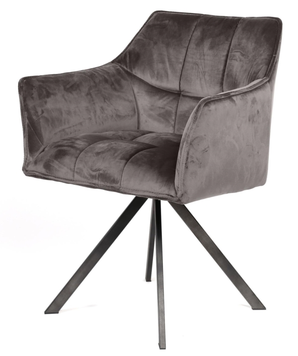 Armstoel Raster draaibaar Antraciet velours