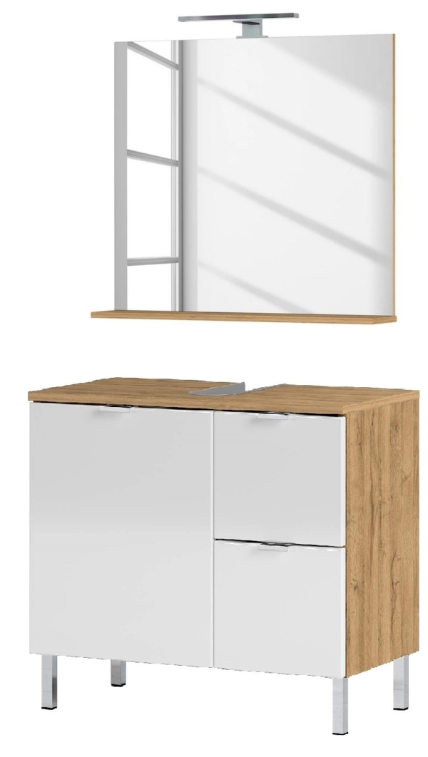 Badkamermeubelset Bruno 1 in grandson eiken met wit