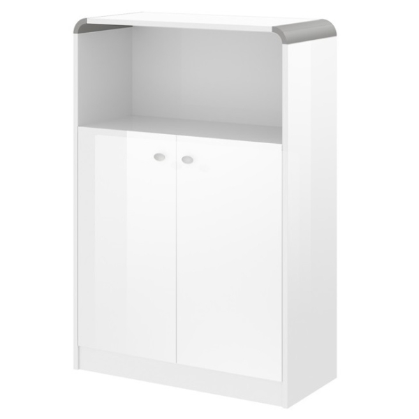 Boekenkast Murano 118 cm hoog in hoogglans wit