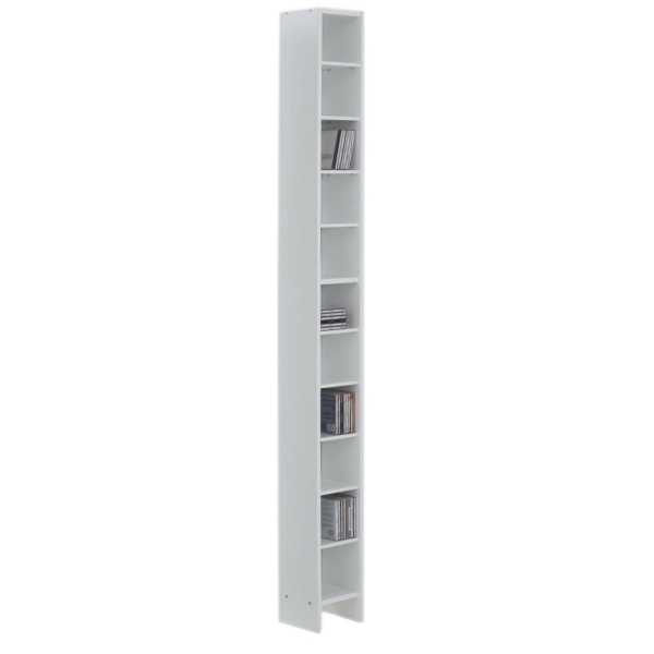 CD DVD Kast 185 cm hoog in wit