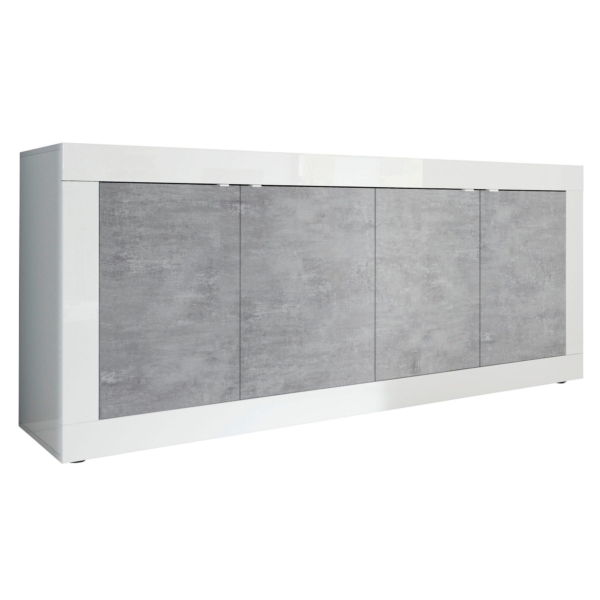 Dressoir Basic 206 cm breed wit met beton