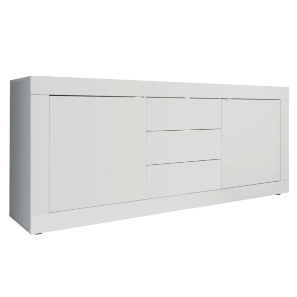 Dressoir Basic 210 cm breed hoogglans wit
