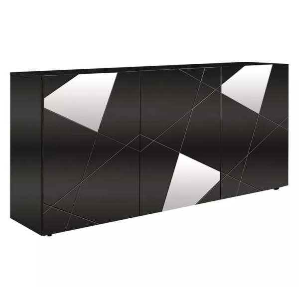 Dressoir Vittoria 181 cm breed 3 deurs hoogglans grijs