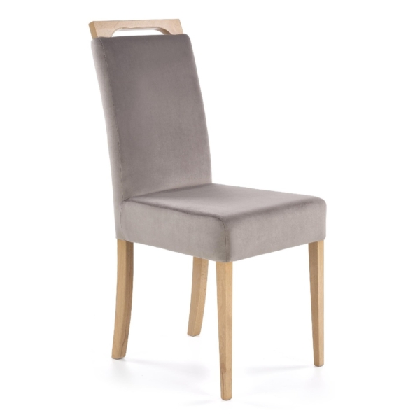 Eetkamerstoel Clarion in grijs met honing eiken