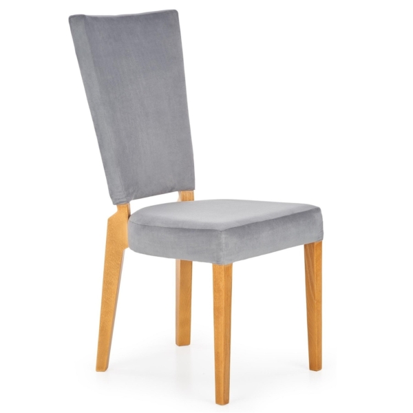 Eetkamerstoel Rois in grijs met honing eiken