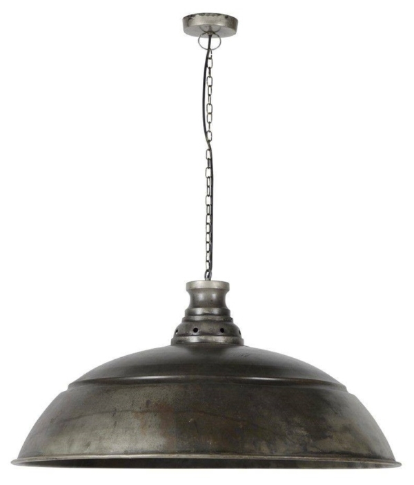 Hanglamp industry 1LxØ80 van 80 cm breed - Oud zilver