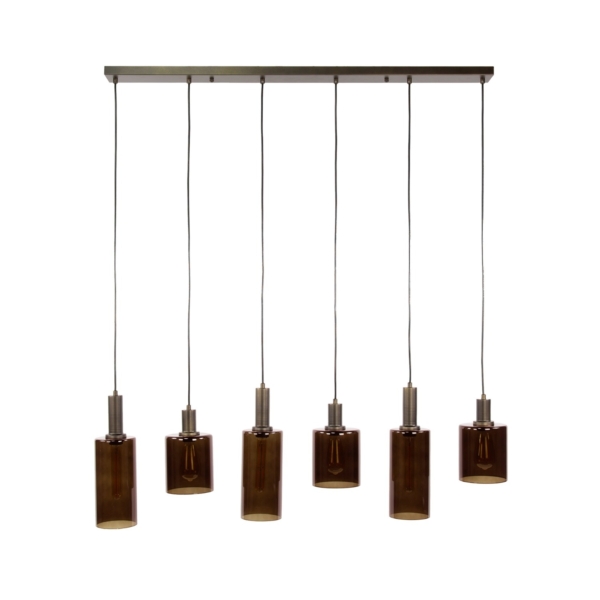 Hanglamp Sepiora 6 lichts bruin