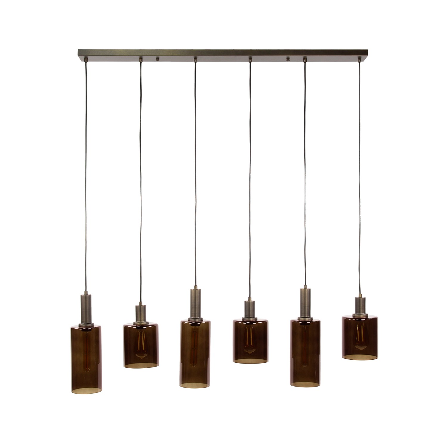 Hanglamp Sepiora 6 lichts bruin