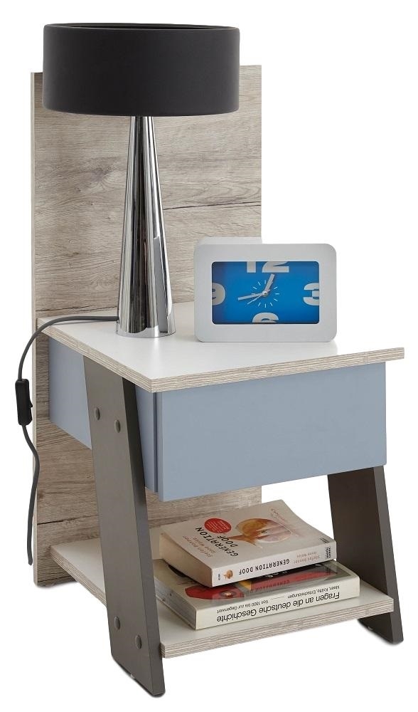 Nachtkastje Nona van 70 cm hoog in zand eiken