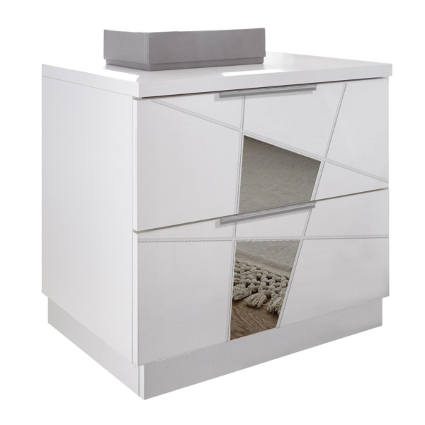 Nachtkastje Vittoria 51 cm hoog mat wit set van 2