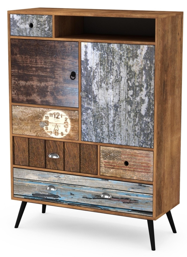 Opbergkast Mezo 140 cm hoog in multicolor