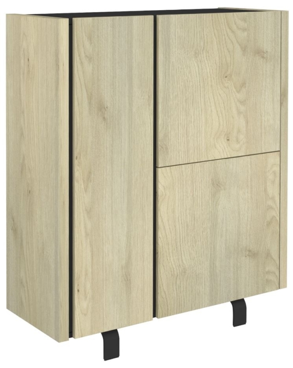 Opbergkast Rush 125 cm hoog in Naturel eiken