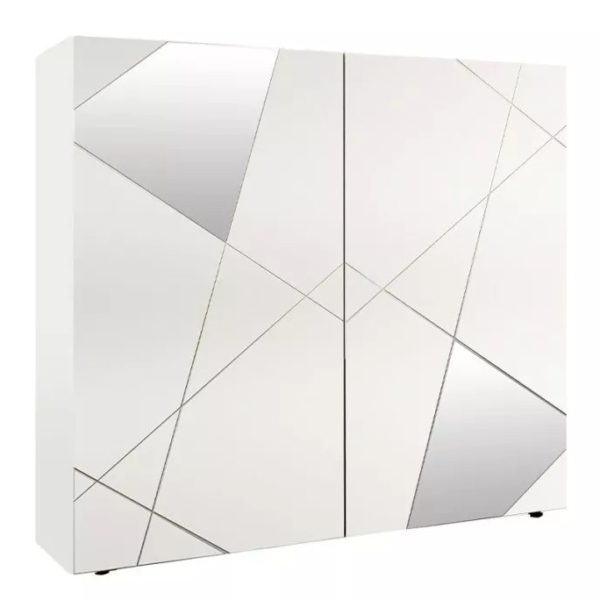 Opbergkast Vittoria 121 cm breed 2 deurs hoogglans wit