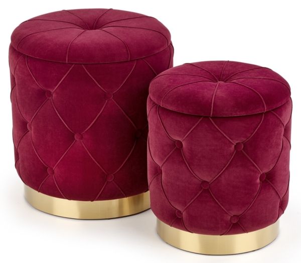 Poef set Polly in rood