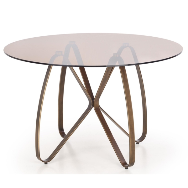 Ronde glazen eettafel Lungo 120 cm breed