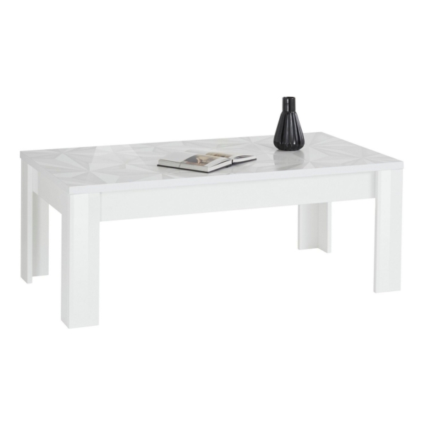 Salontafel Prisma 122 cm breed in hoogglans wit