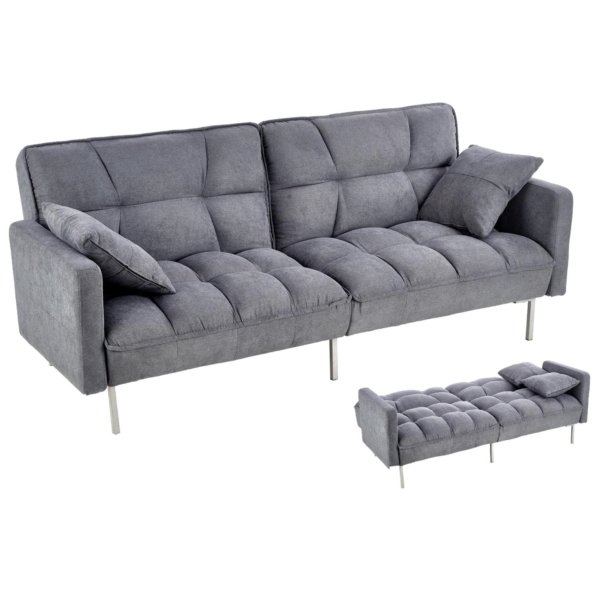 Slaapbank Roberto 193 cm breed donker grijs