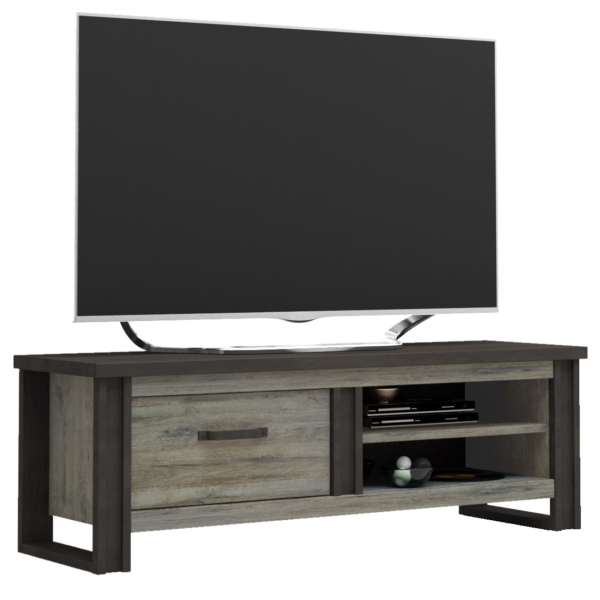 Tv-Meubel Baxter 169 cm breed grijs eiken met antraciet