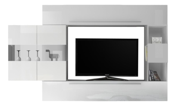 TV-wandmeubel set King in hoogglans wit