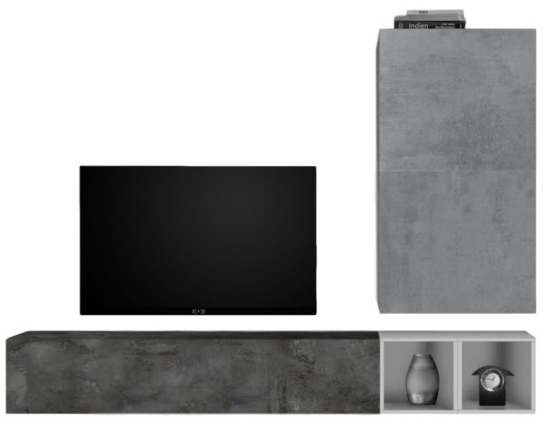 TV-wandmeubel Anderson in grijs beton met oxid