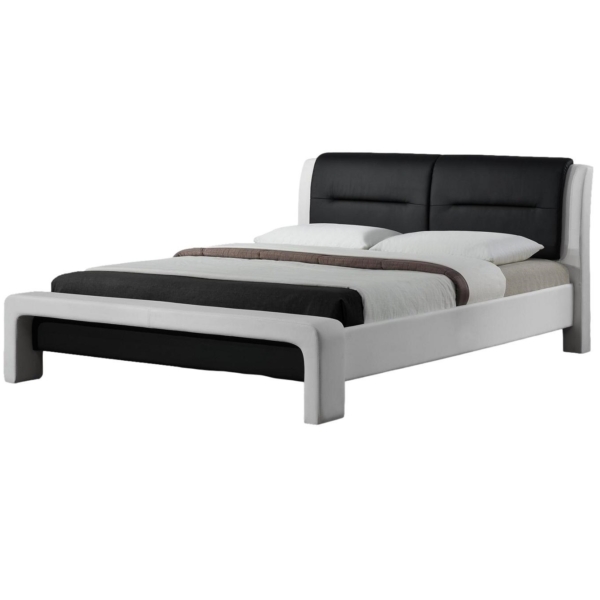 Tweepersoonsbed Cassandra 120x200cm in wit met zwart