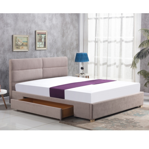 Tweepersoonsbed Merida 160x200cm in beige