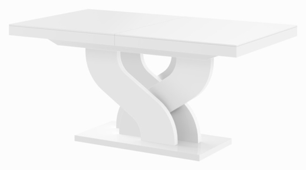 Uitschuifbare eettafel Bella 160 tot 256 cm breed in hoogglans wit