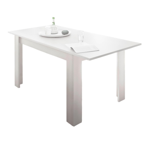 Uitschuifbare Eettafel Firenze 137 tot 185 cm breed in mat wit